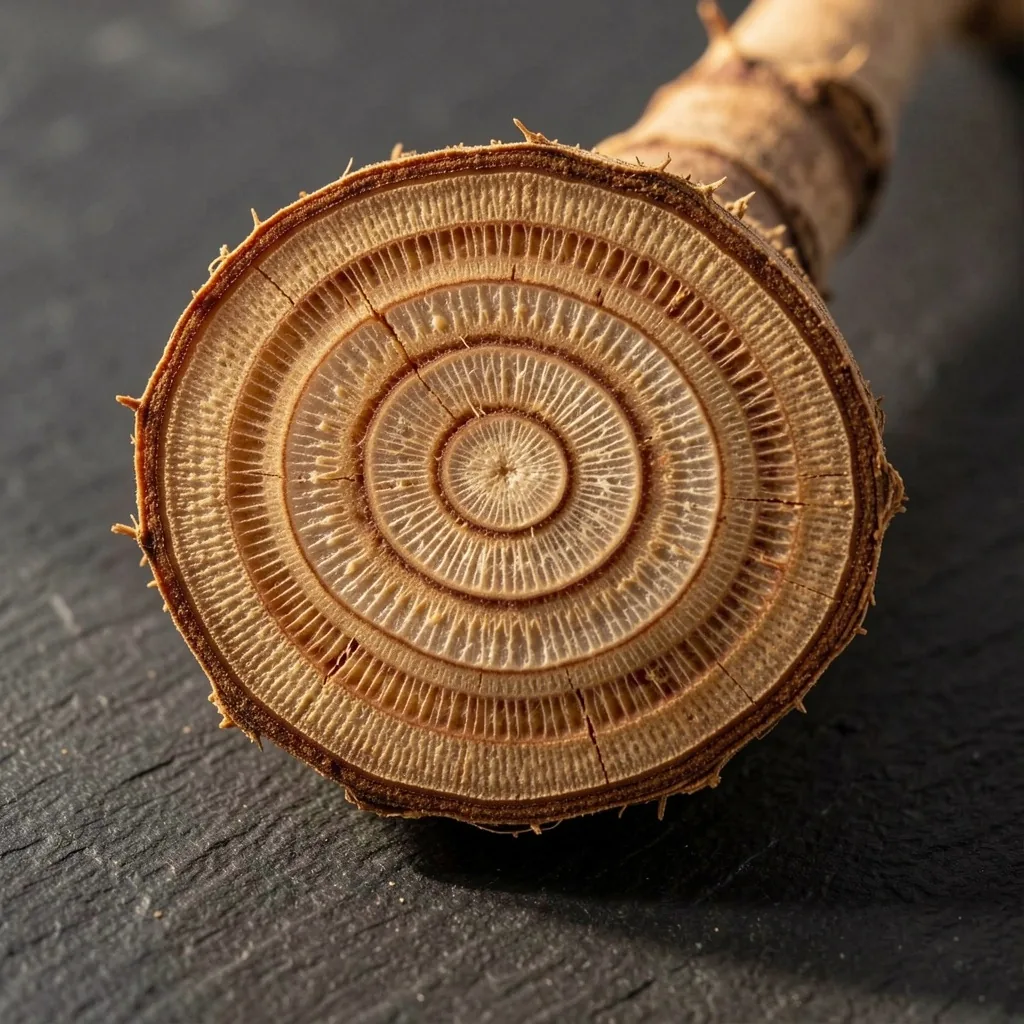 Rhodiola rosea root cross-section macro